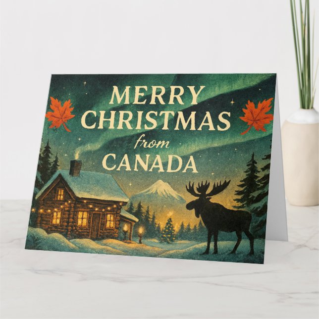 Fröhliche Weihnachten aus Kanada Karte (Vorderseite)