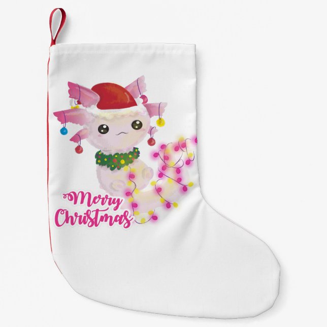 fröhliche Weihnachten axolotl santa Kleiner Weihnachtsstrumpf (Vorderseite)