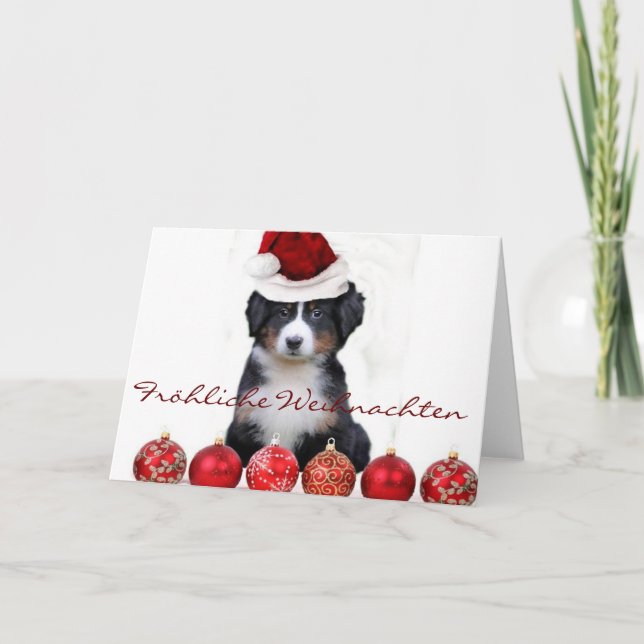 Fröhliche Weihnachten Bernese Mountain Hundkarte (Vorderseite)