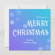 Fröhliche Weihnachten Blau Lila Moderne Schneefloc