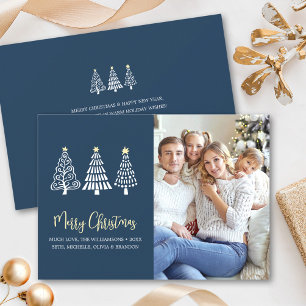 Fröhliche Weihnachten Blaue Foto Bäume Skript Whim