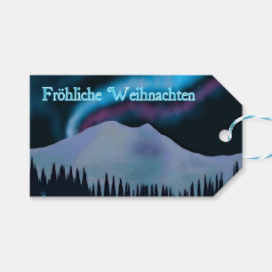Frohliche Weihnachten - Blue Aurora Geschenkanhänger