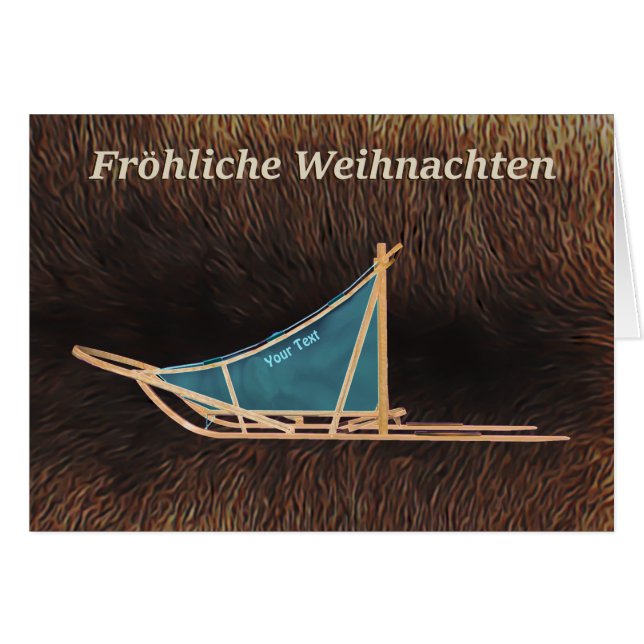 Fröhliche Weihnachten - Chien - traîneau (Devant horizontal)