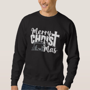 Fröhliche Weihnachten Christlich Jesus Familie Sweatshirt