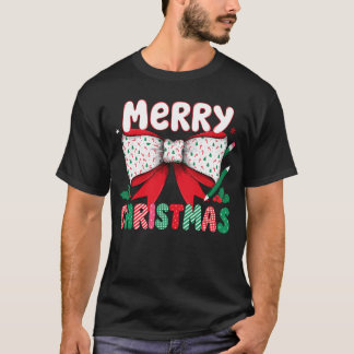 Fröhliche Weihnachten Coquette Schleife Lehrer Ble T-Shirt