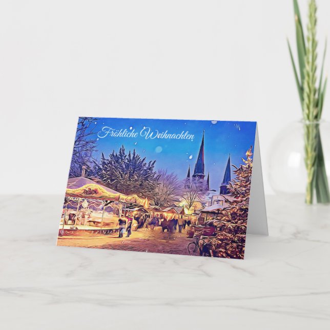 Fröhliche Weihnachten deutsche Weihnachtskarte (Vorderseite)