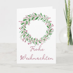 Fröhliche Weihnachten, deutscher Weihnachtskranz Feiertagskarte