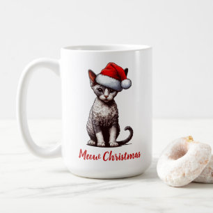 Fröhliche Weihnachten Devon Rex Katze, Xmas Santa  Kaffeetasse