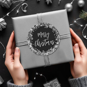 Fröhliche Weihnachten - die Silberstars Runder Aufkleber