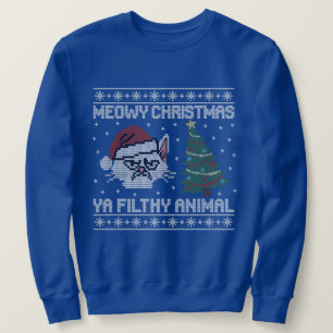 Fröhliche Weihnachten, du schmutziges Tier - Katze Sweatshirt