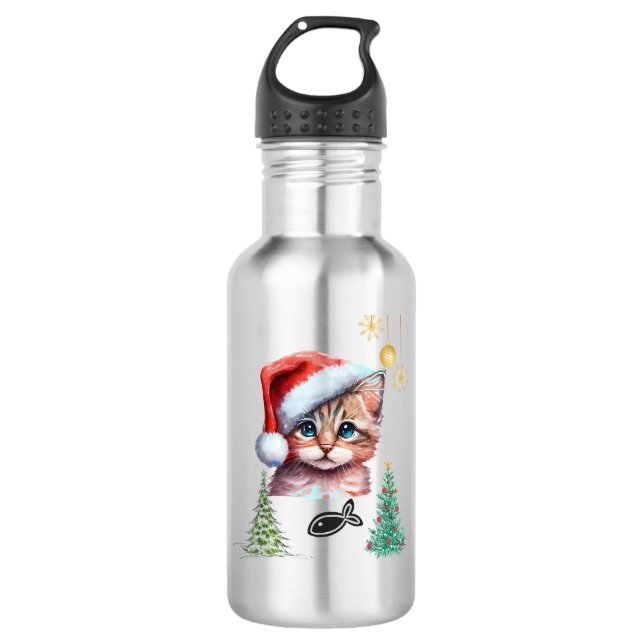 Fröhliche Weihnachten! Edelstahlflasche (Vorderseite)