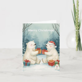 Fröhliche Weihnachten Eisbär überreicht Weihnachts