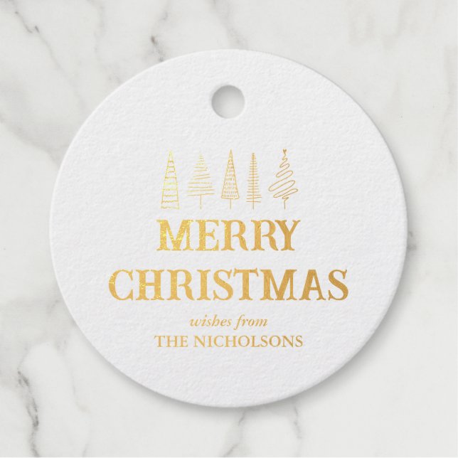 Fröhliche Weihnachten Elegant Moderne Skripte Weih Geschenkanhänger (Vorderseite)