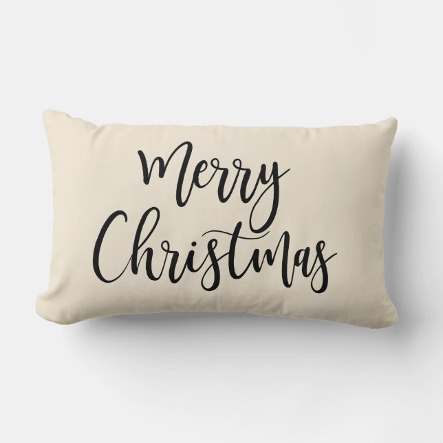 Fröhliche Weihnachten Elegant Modernes Skript Schw Lendenkissen (Vorderseite)