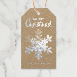 Fröhliche Weihnachten Elegant schlicht Snowflake C Geschenkanhänger