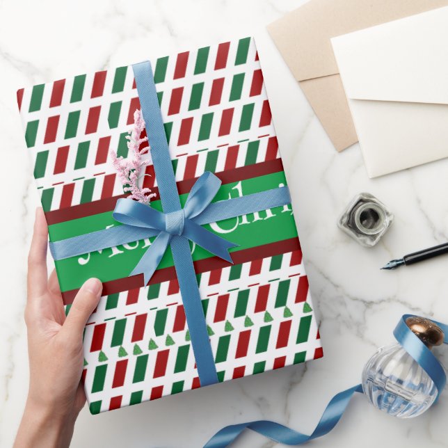Fröhliche Weihnachten Elegant und modern individua Geschenkpapier (Schenken)