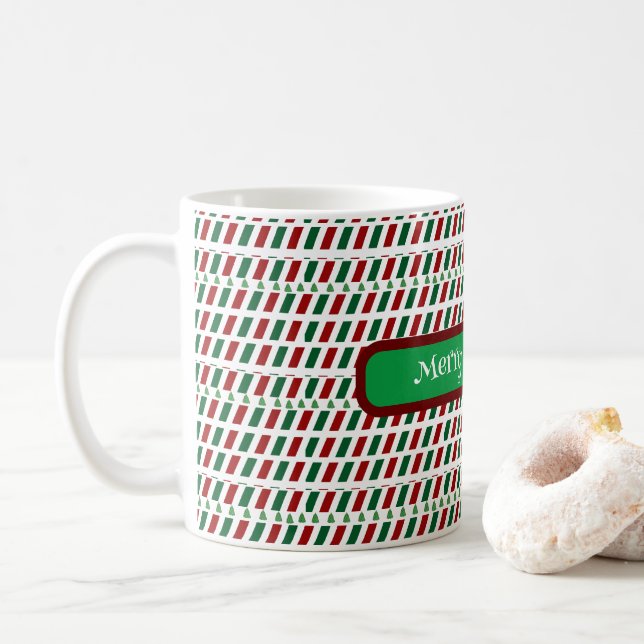 Fröhliche Weihnachten Elegant und modern individua Kaffeetasse (Mit Donut)