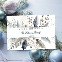 Fröhliche Weihnachten Elegant Winter Wasserfarben
