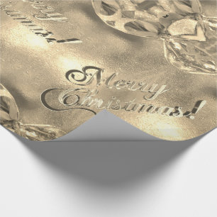 Fröhliche Weihnachten Elegante Imitat Goldenes Fo Geschenkpapier
