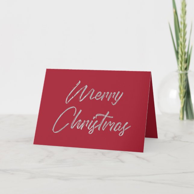 Fröhliche Weihnachten Elegante Imitate Silberfräse (Vorderseite)