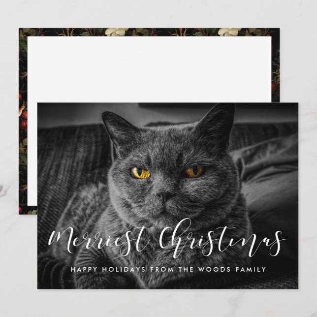Fröhliche Weihnachten Elegantes Foto (Vorne/Hinten)