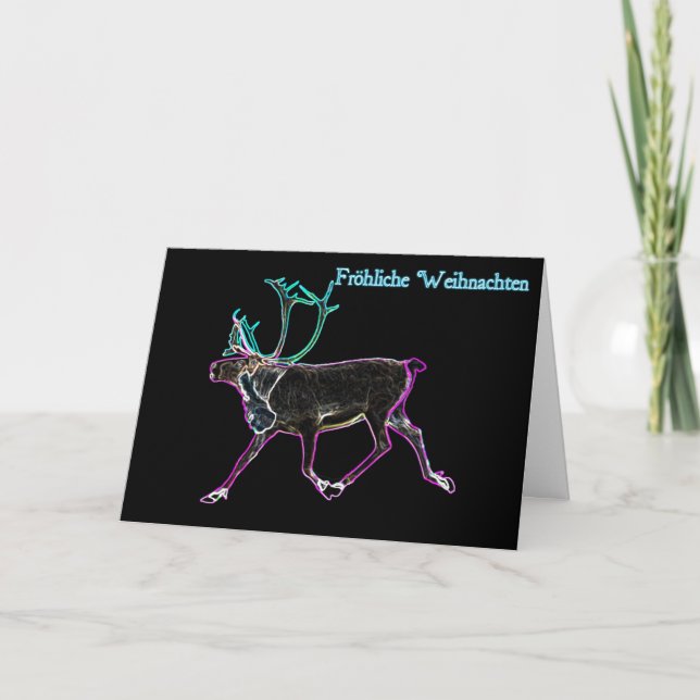 Frohliche Weihnachten - elektrisches Karibu (Vorderseite)
