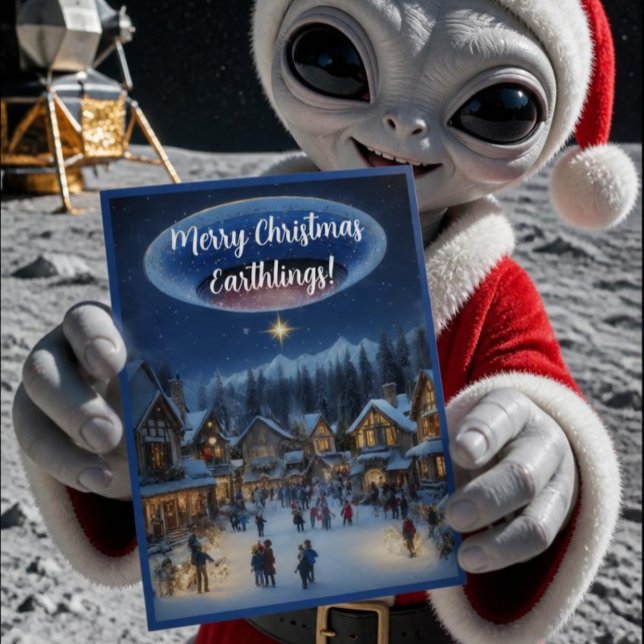 Fröhliche Weihnachten Erdlinge lustiger Alien-Weih (AI Generated Model)