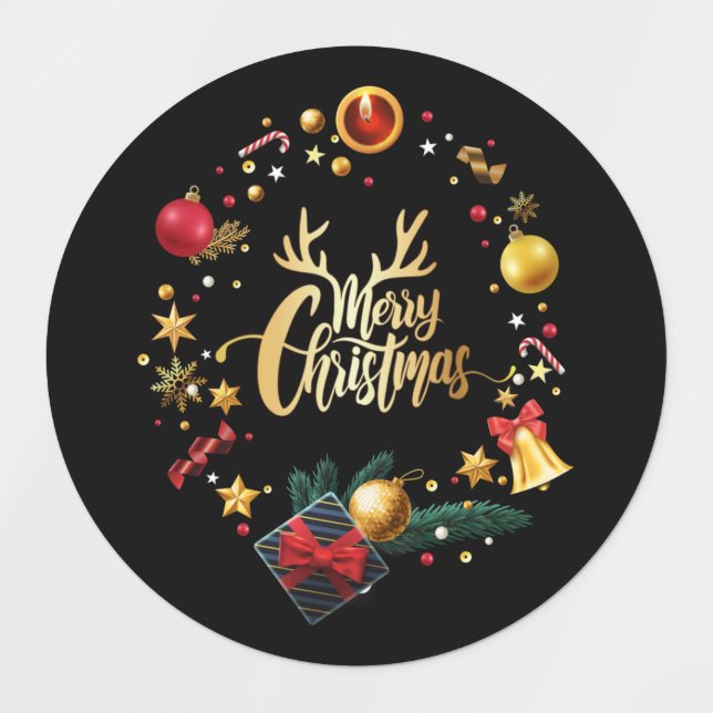 Fröhliche Weihnachten. Etiketten (Design 1)