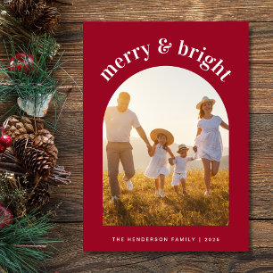 Fröhliche Weihnachten Familie Gebogen Foto Rot