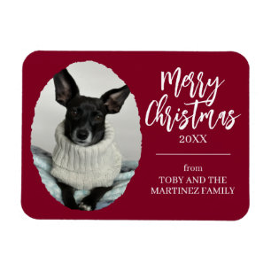 Fröhliche Weihnachten Familien-Tier-Foto Magnet