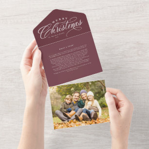 Fröhliche Weihnachten Familien-Update marunrote Dr All In One Einladung