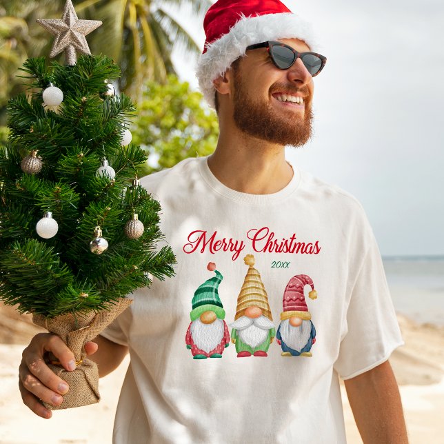 Fröhliche Weihnachten Farben Wasserfarben Garten G T-Shirt (Von Creator hochgeladen)