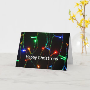 Fröhliche Weihnachten - farbenfrohe Lichter Karte