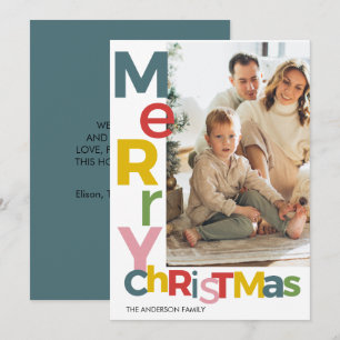 Fröhliche Weihnachten Farbige Foto Einladung