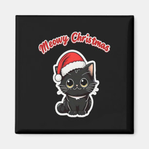 Fröhliche Weihnachten Festliche Katzen Spaß Feiert Magnet