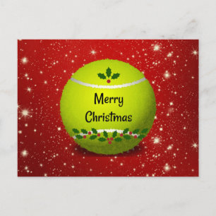Fröhliche Weihnachten, festliche Tennisferien Postkarte