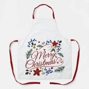 Fröhliche Weihnachten floral Schürze