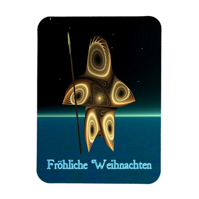 Frohliche Weihnachten - Fraktal Inuit Hunter Magnet (Vertikal)