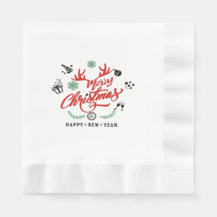 Fröhliche Weihnachten - Frohes Neues Jahr Serviette