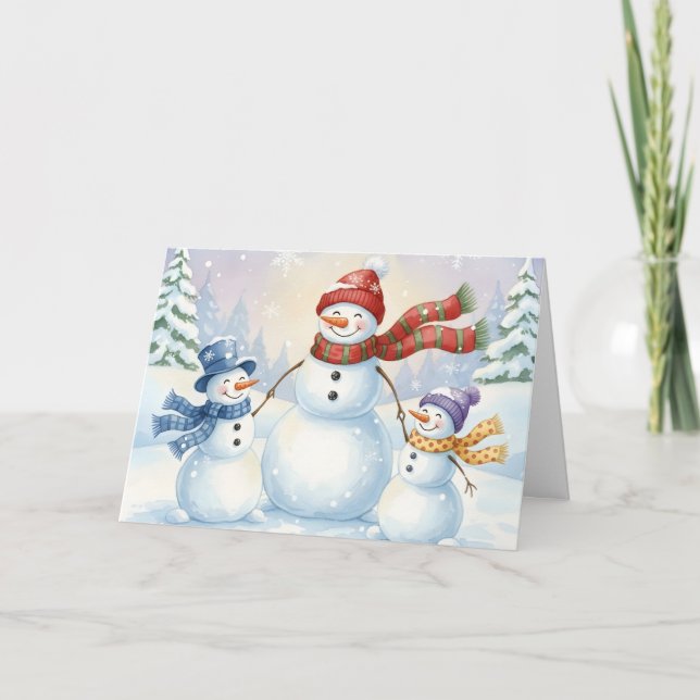 Fröhliche Weihnachten für die Snowman-Familie (Vorderseite)