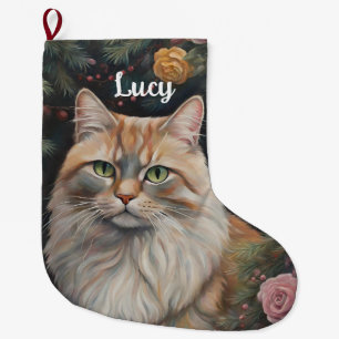 Fröhliche Weihnachten, Geschenke für Katzenliebhab Großer Weihnachtsstrumpf