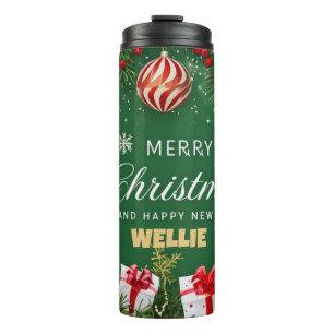 Fröhliche Weihnachten Grüner Tumblr – Festliches G Thermosbecher