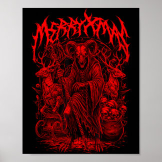 Fröhliche Weihnachten Heavy Metal Band Parodie Dea Poster