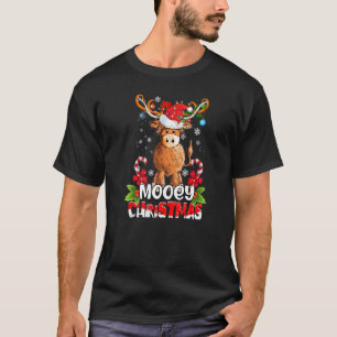 Fröhliche Weihnachten Highland-Kuh Weihnachtslicht T-Shirt