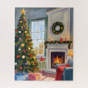 Fröhliche Weihnachten Kamin Baum Fröhlich