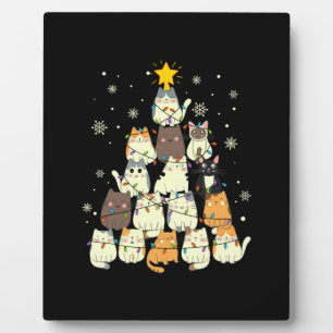 Fröhliche Weihnachten Katze Weihnachtsbaum Fotoplatte