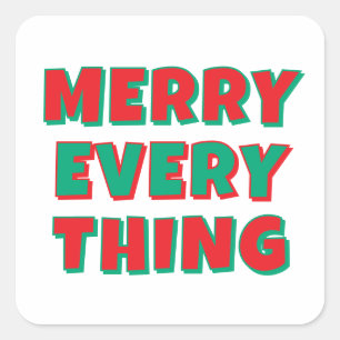 Fröhliche Weihnachten Klassisch Einzigartig Minima Quadratischer Aufkleber