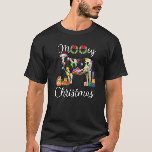 Fröhliche Weihnachten Kuh Santa Hut Kuh Weihnachte T-Shirt