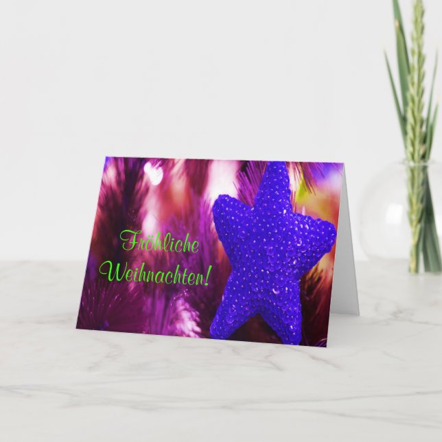 Fröhliche Weihnachten - Lila Star I (Vorderseite)