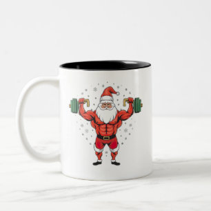 fröhliche Weihnachten lustig, Gym Workout Zweifarbige Tasse